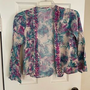 Girl’s Magenta/Green light jacket